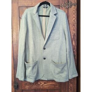 FAHERTY Inlet Knit Blazer Jacket Mens XL Grey Melange Unstructured